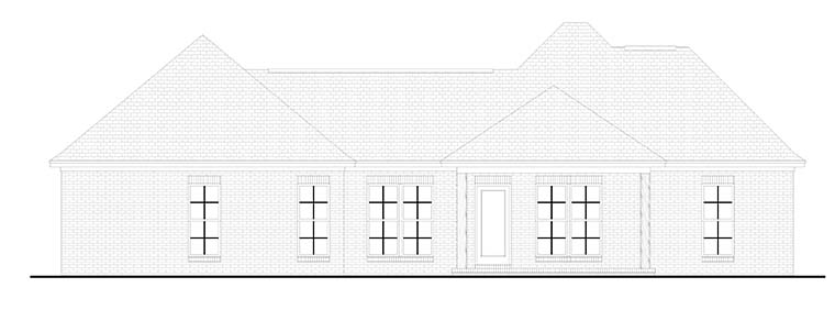 Country European French Country Rear Elevation of Plan 56955