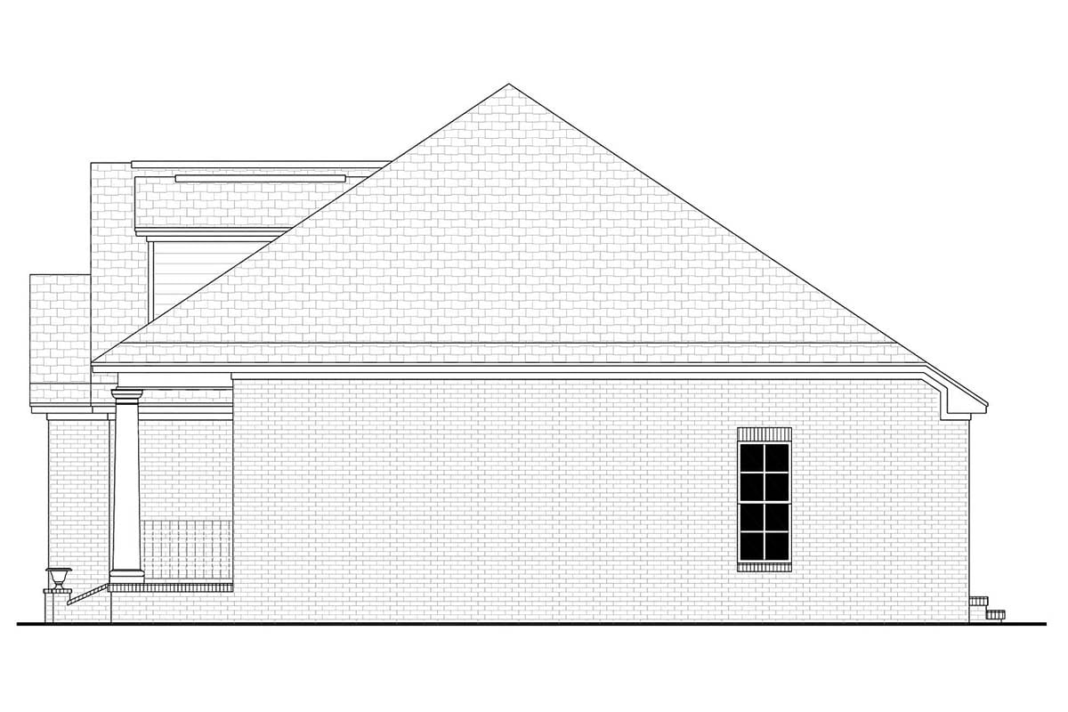 Acadian, Country, European, French Country Plan with 1500 Sq. Ft., 3 Bedrooms, 2 Bathrooms, 2 Car Garage Picture 2
