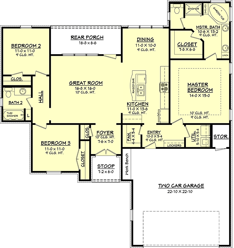 Acadian European French Country Level One of Plan 56962