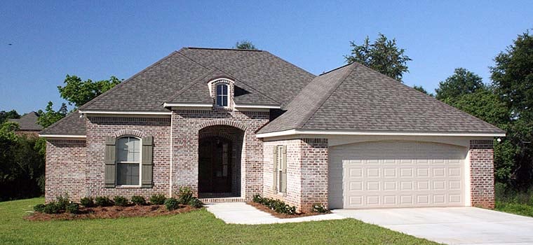 Acadian, European, French Country House Plan 56962 with 3 Beds, 2 Baths, 2 Car Garage Elevation