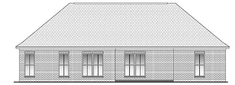 Country European French Country Rear Elevation of Plan 56972