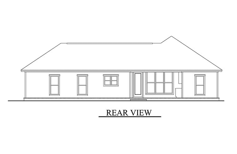 Cottage Country Craftsman Traditional Rear Elevation of Plan 56974