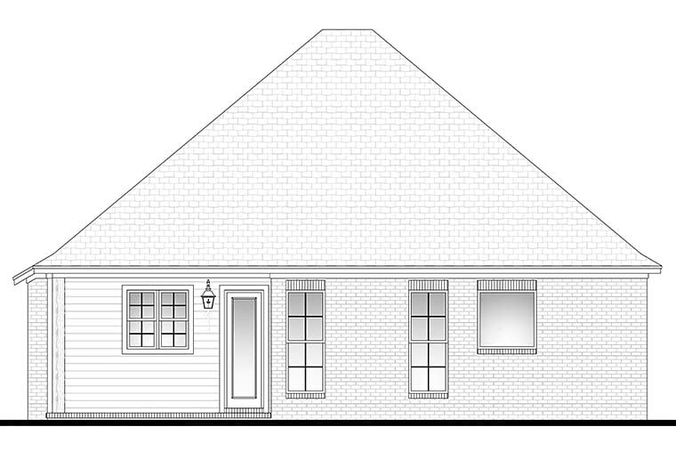 Cottage Country Craftsman Traditional Rear Elevation of Plan 56975