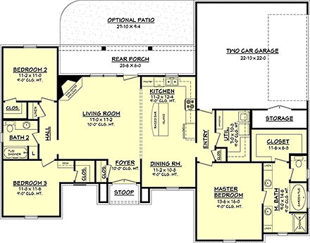 House Plan 56976 First Level Plan