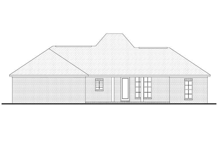 Country European French Country Rear Elevation of Plan 56976