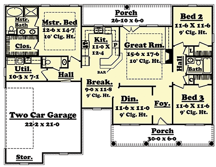 House Plan 56978 First Level Plan