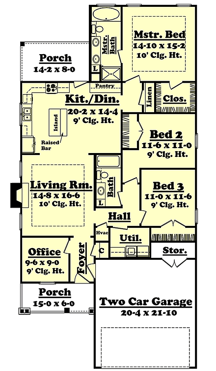 House Plan 56980 First Level Plan