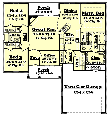 House Plan 56981 First Level Plan