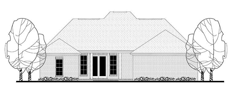 European French Country Traditional Rear Elevation of Plan 56982