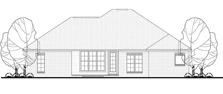 Country Craftsman Traditional Rear Elevation of Plan 56984