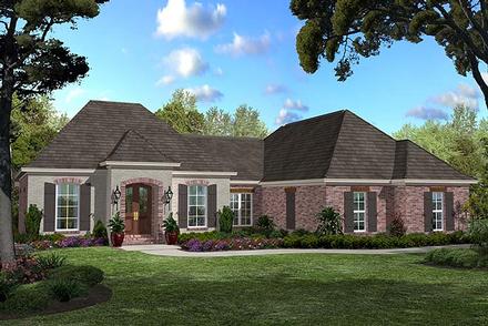 Acadian Country French Country Southern Elevation of Plan 56985