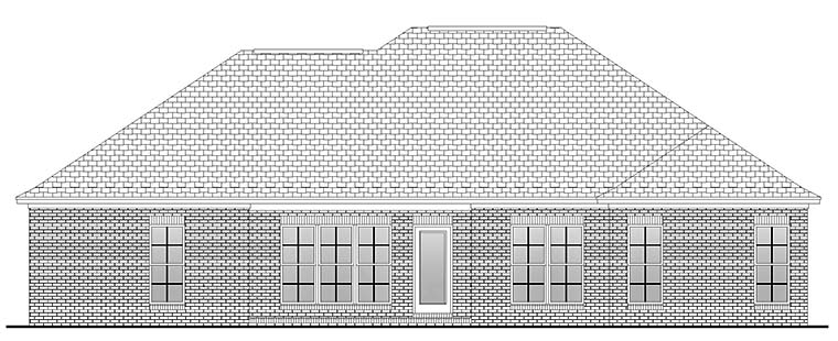 Country European French Country Rear Elevation of Plan 56986