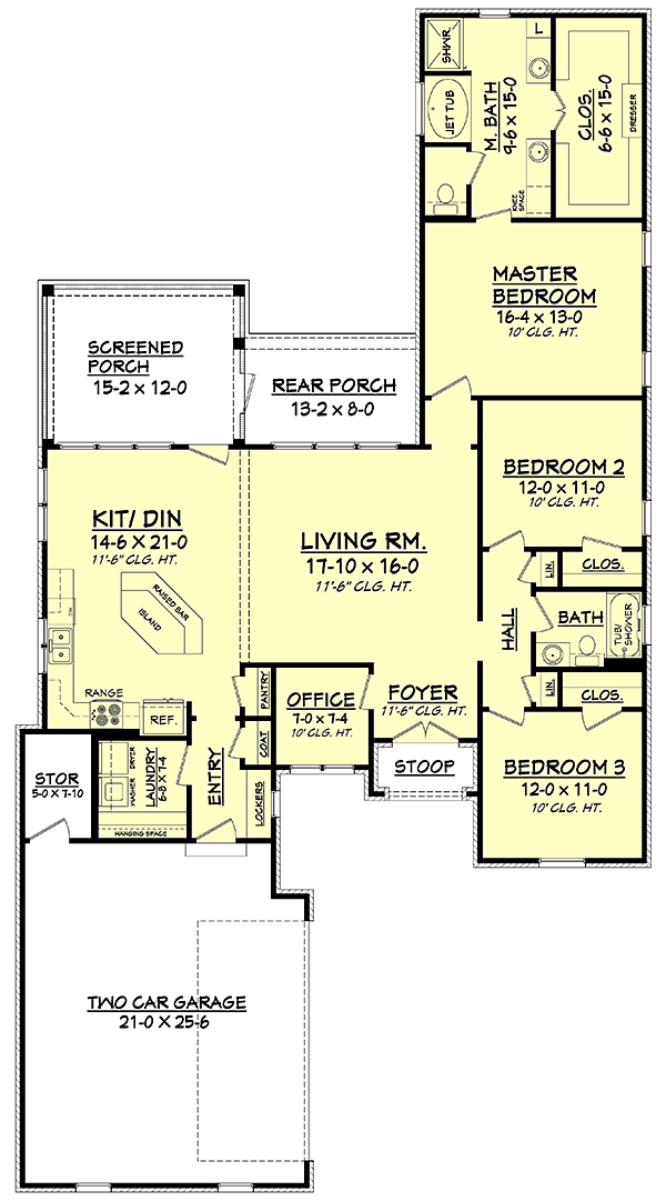 Acadian Country French Country Traditional Level One of Plan 56992