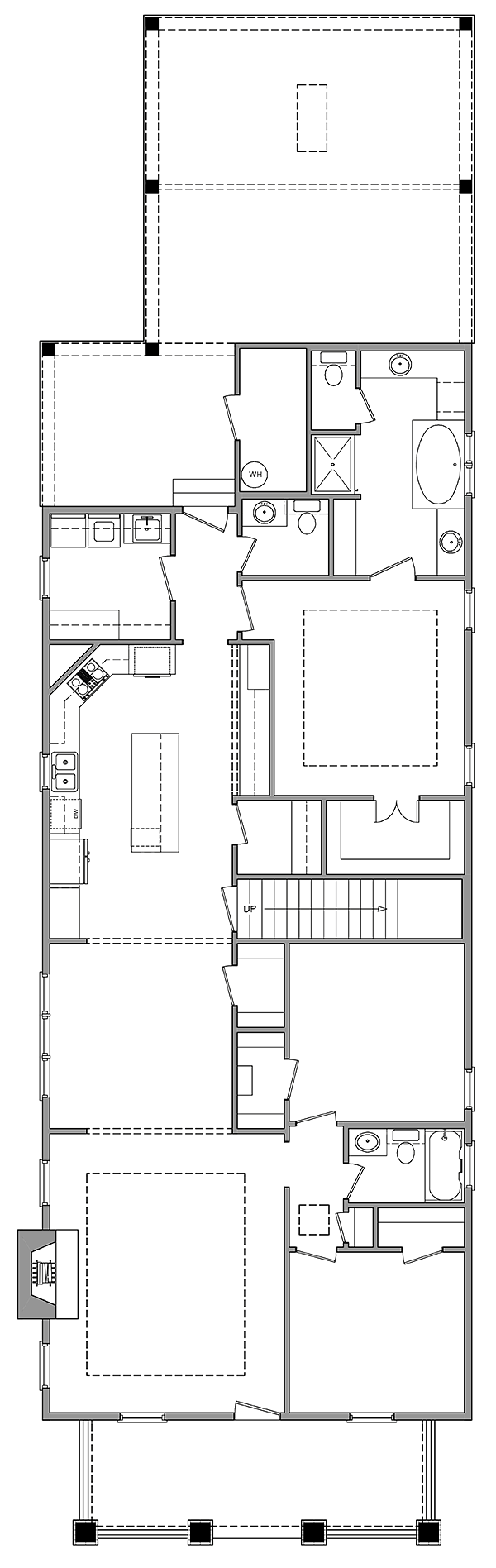 Cottage Country Craftsman Alternate Level One of Plan 56996