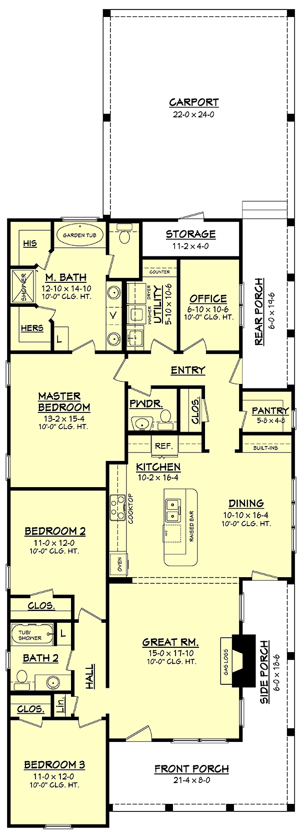 Cottage Country Craftsman Level One of Plan 56997
