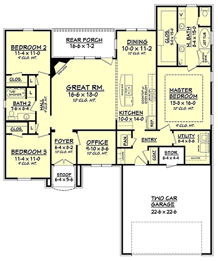 House Plan 56998 First Level Plan