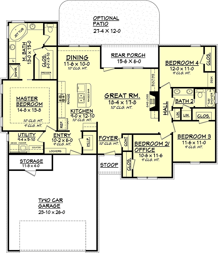 Country French Country Traditional Level One of Plan 56999