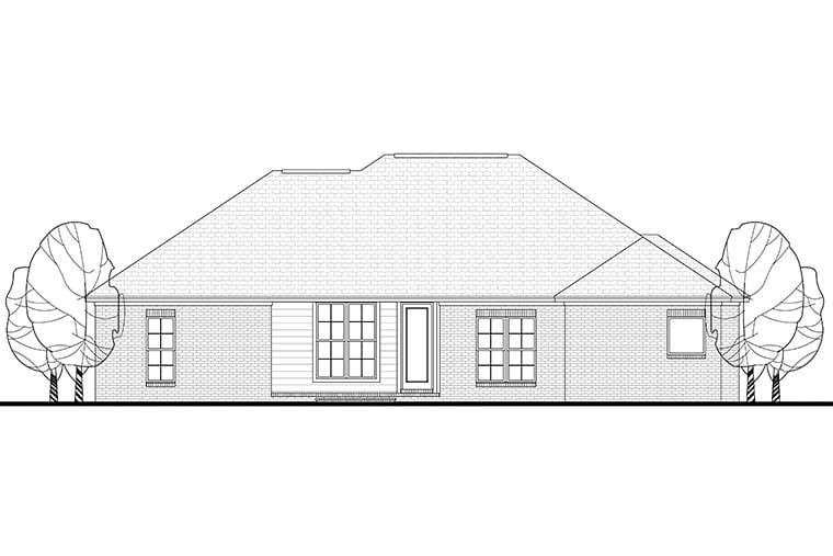 Country French Country Traditional Rear Elevation of Plan 56999