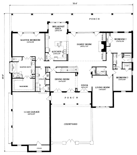 House Plan 57030 First Level Plan