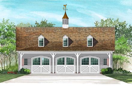 Cape Cod Country Farmhouse Elevation of Plan 57055