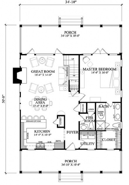 House Plan 57063 First Level Plan