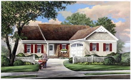 Ranch Traditional Elevation of Plan 57069