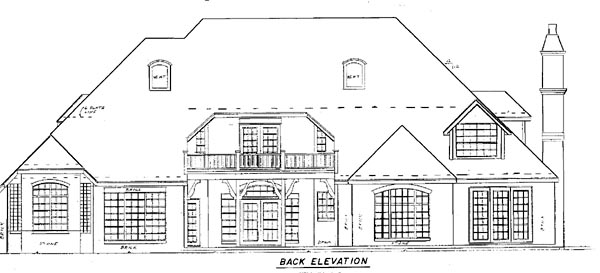 European Rear Elevation of Plan 57112