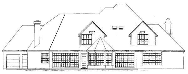 European Rear Elevation of Plan 57131