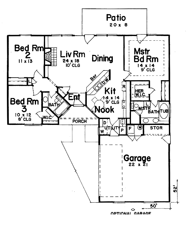 House Plan 57167 Level One