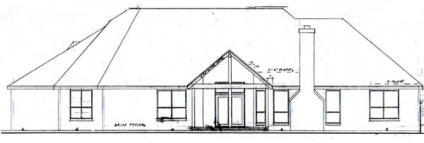 Traditional Rear Elevation of Plan 57184