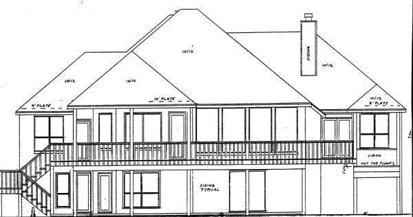 Mediterranean Rear Elevation of Plan 57219