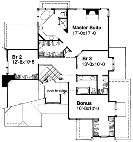House Plan 57319 Second Level Plan