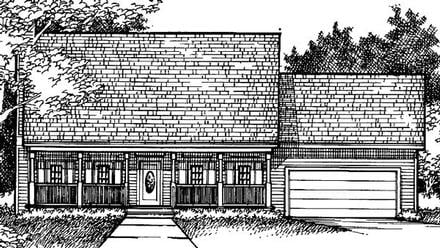 Country Elevation of Plan 57335