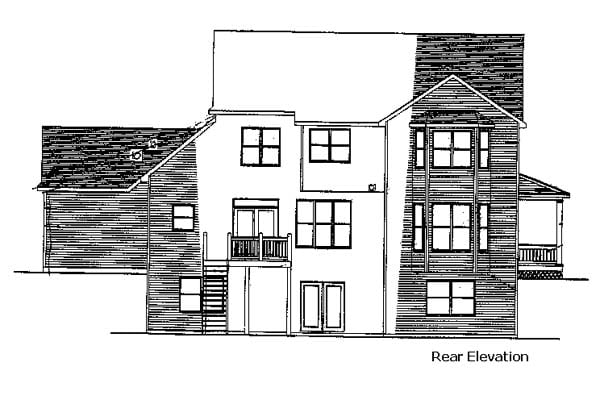 Country Farmhouse Rear Elevation of Plan 57336