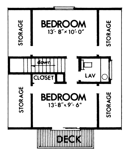 House Plan 57340 Second Level Plan