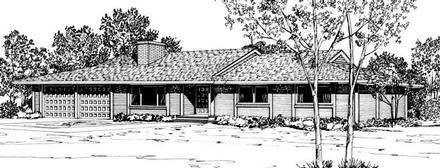 One-Story Ranch Elevation of Plan 57342