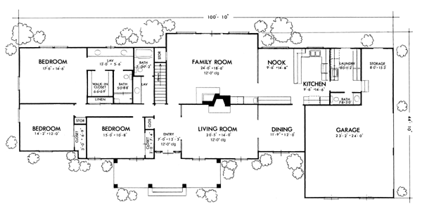 Colonial One-Story Level One of Plan 57352
