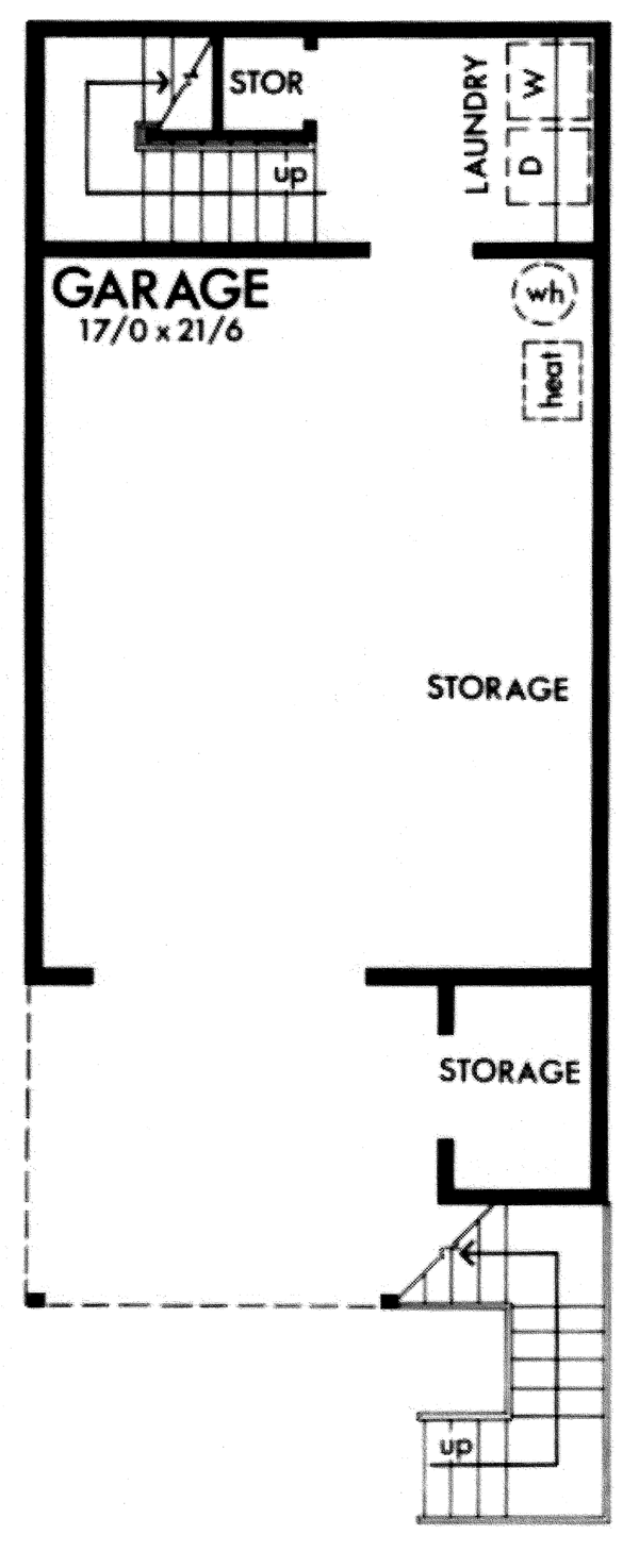 Narrow Lot Lower Level of Plan 57366