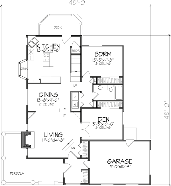 Bungalow Level One of Plan 57367