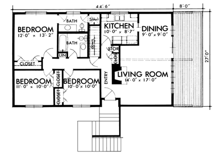 House Plan 57370 First Level Plan