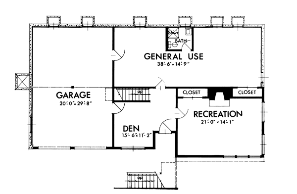 One-Story Lower Level of Plan 57371