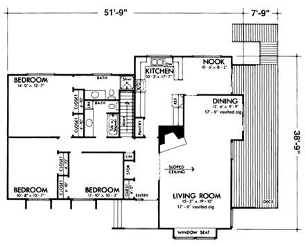 House Plan 57374 First Level Plan