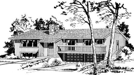 One-Story Elevation of Plan 57375