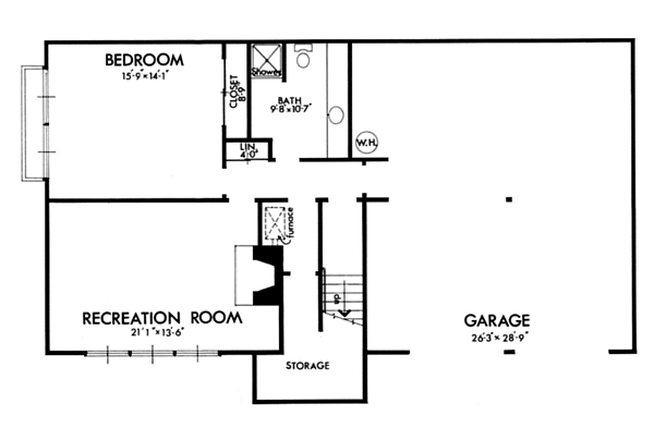 One-Story Lower Level of Plan 57376