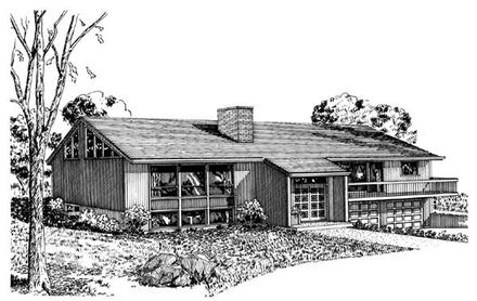 One-Story Elevation of Plan 57376