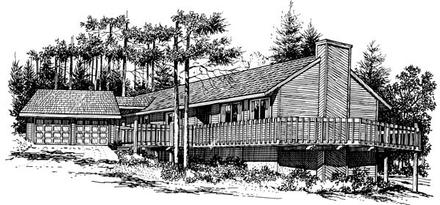 One-Story Elevation of Plan 57377