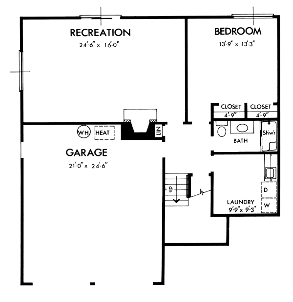 Contemporary Lower Level of Plan 57381