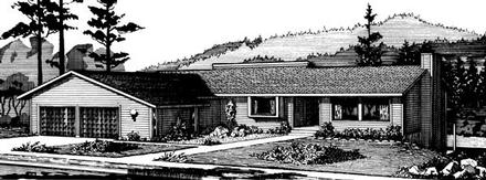 One-Story Ranch Elevation of Plan 57382
