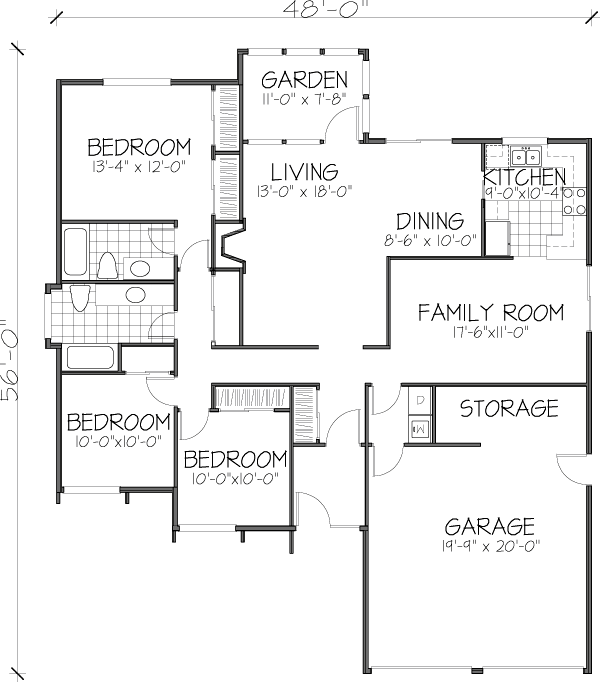 One-Story Level One of Plan 57384