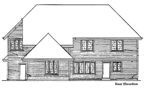 Country Rear Elevation of Plan 57386